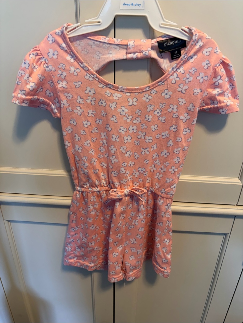 Pink Floral Tie-Waist Casual Romper